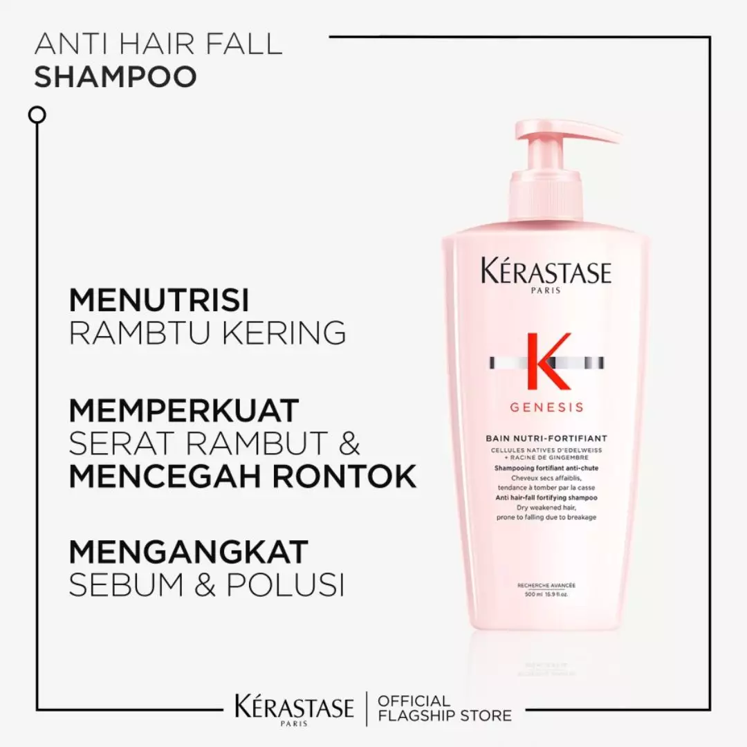 Kerastase Bain Nutri Genesis 500ml Anti Hair Fall Shampoo - Shampo untuk Rambut Rontok (Helaian Tebal)
