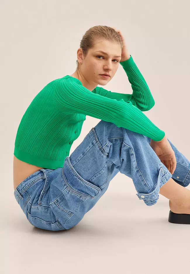 Crop Ribbed Cardigan