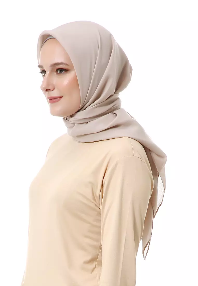 Vierra Jilbab Segiempat Paris Polos Premium Best Style - Mocca