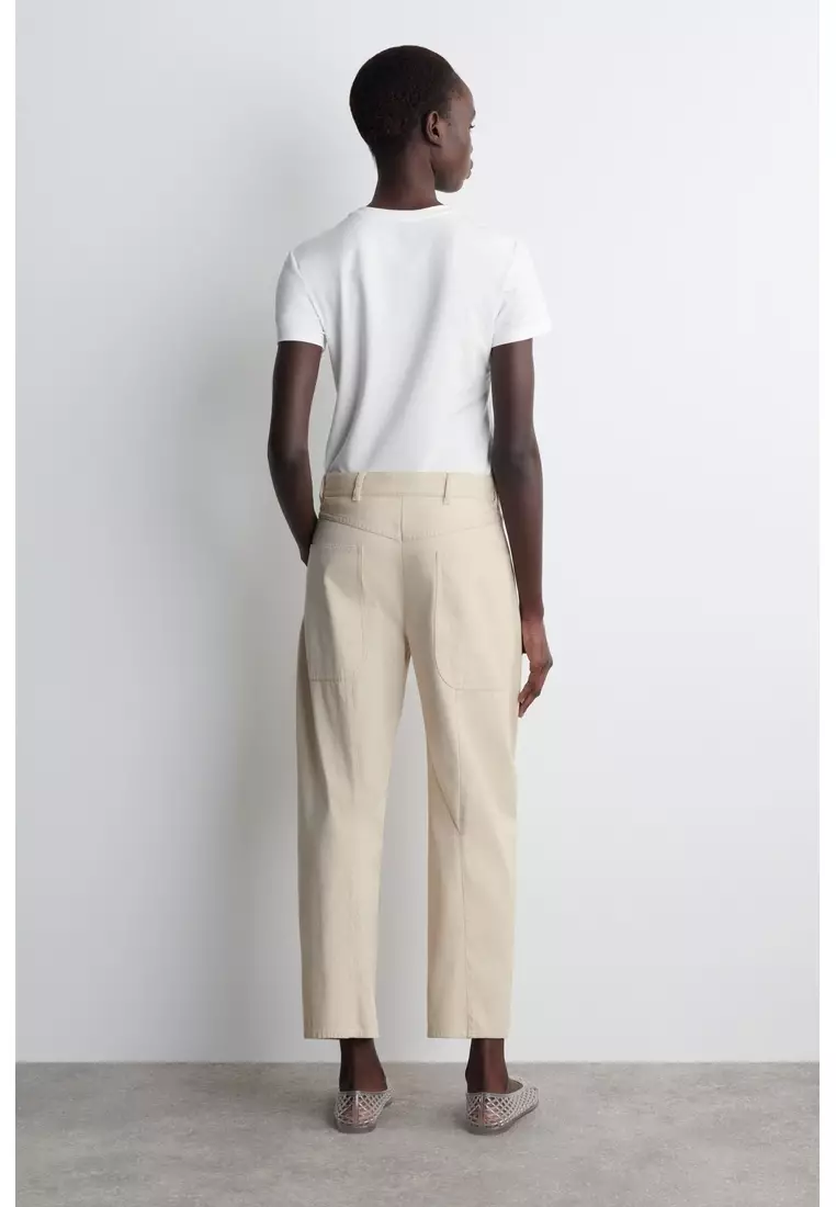 BARREL-LEG COTTON TROUSERS