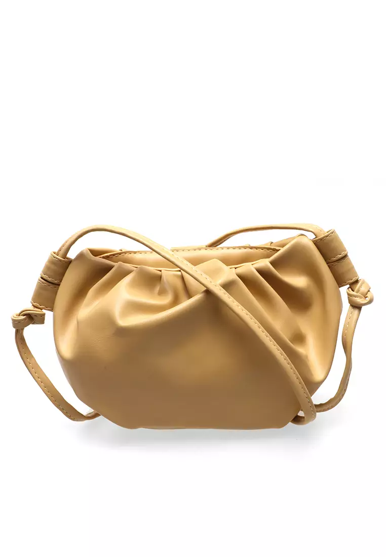 Werlyn Tas Selempang Wanita Croissant Casual Large Storage Material Leather Kulit ORIGINAL - Yellow