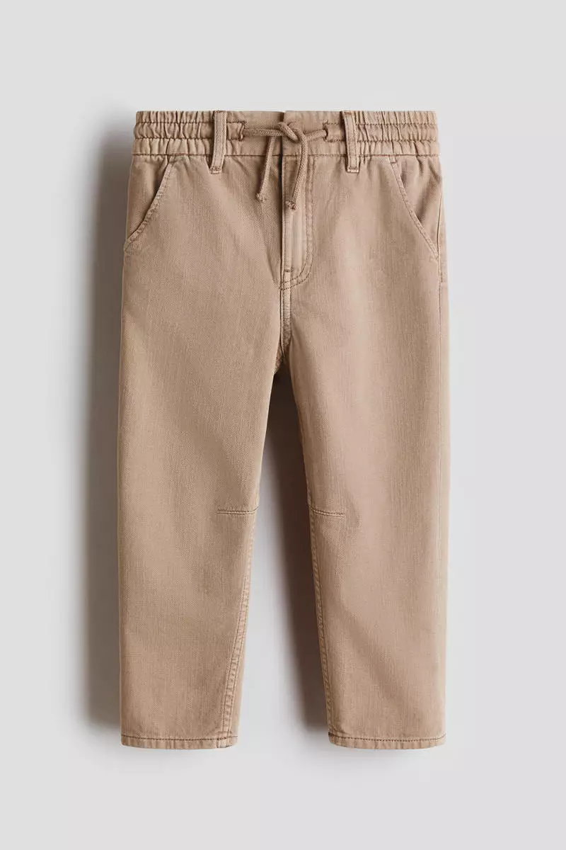 Washed cotton twill trousers