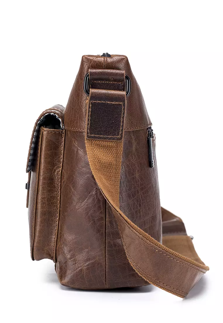 Buy ENZODESIGN ENZODESIGN Brescia Vintage Leather Large Cross Body Bag