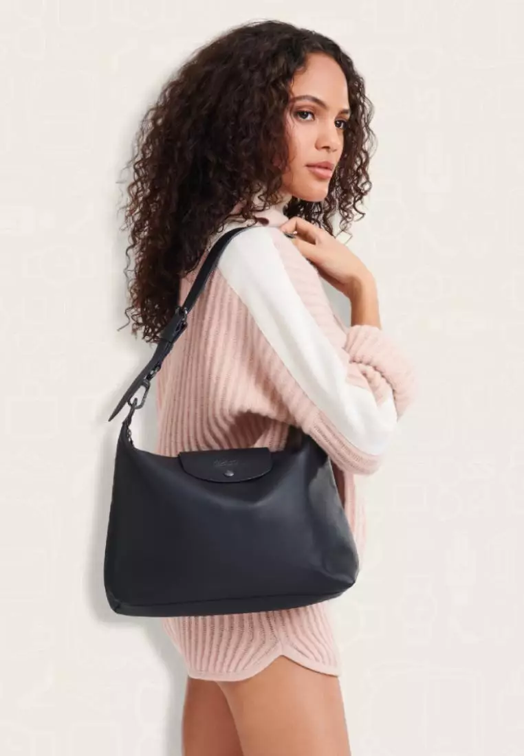 Hobo Bag Black Leather Longchamp Bag Shoulder Bag Black Longchamp