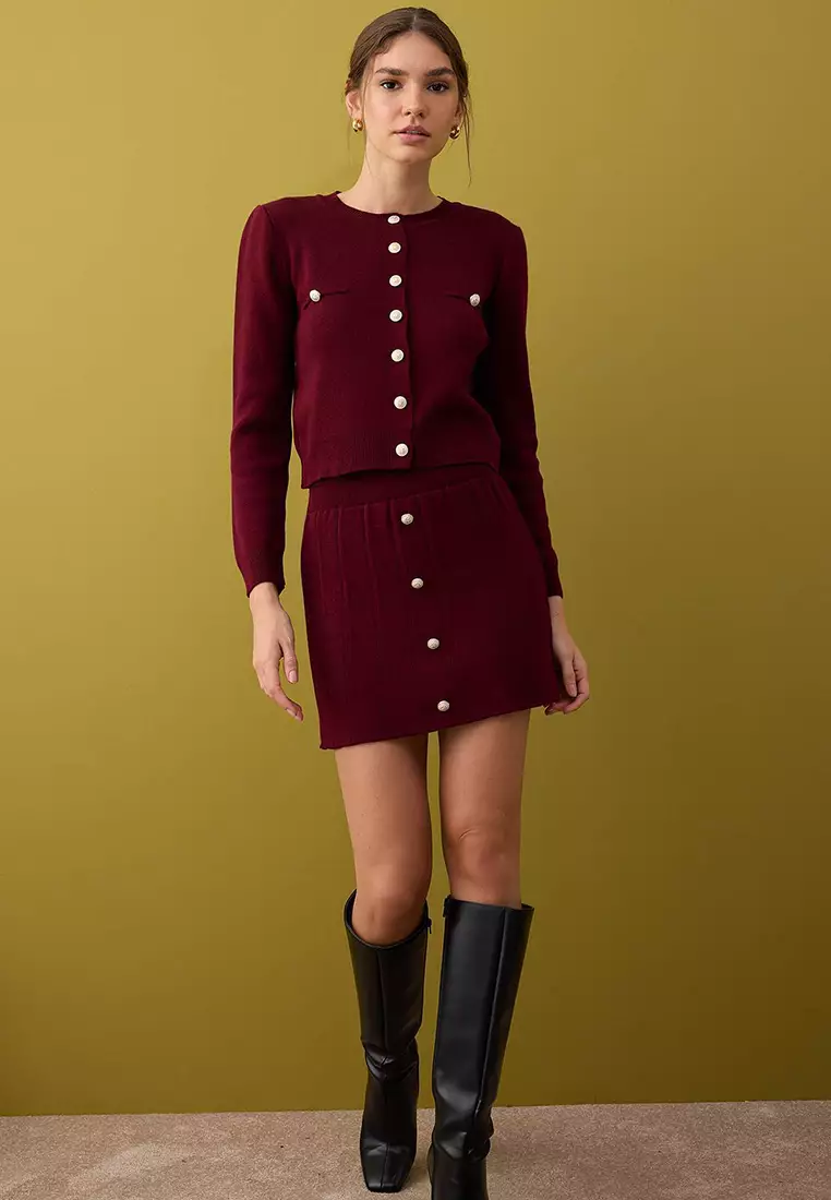 Knit Cardigan & Mini Skirt Set