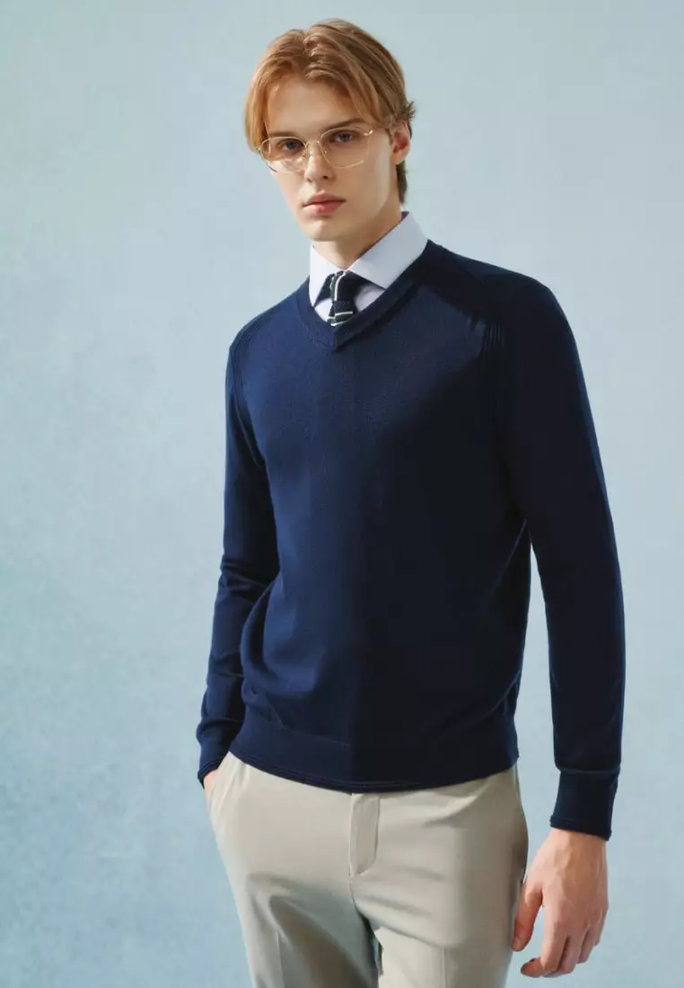 Pure Wool V Neck Sweater