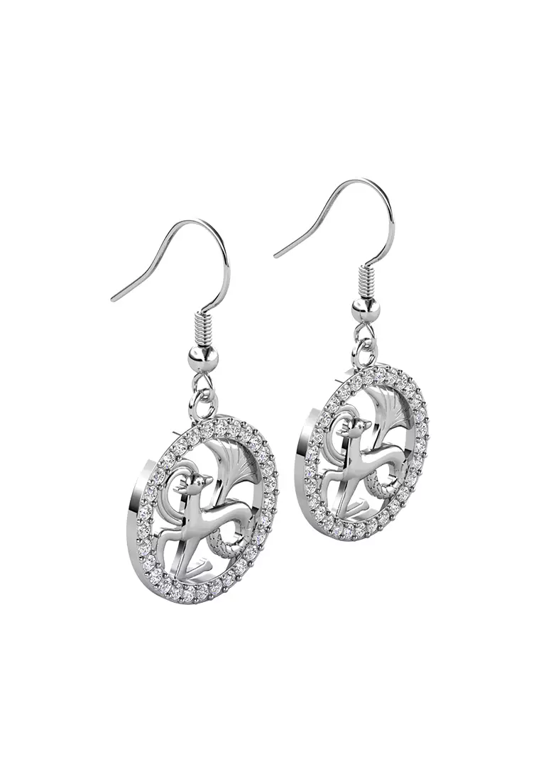 Horoscope Circlet Hook Earring CAPRICORN WG  - Anting Crystal Swarovski by Her Jewellery