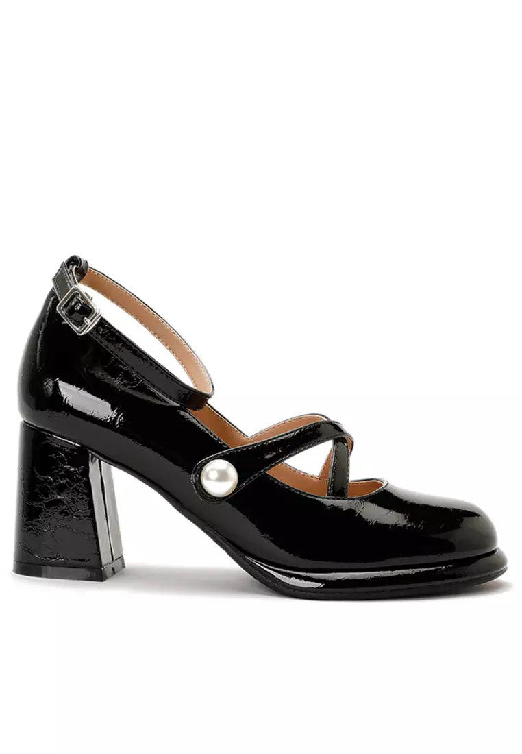7CM Ankle Strap Patent Leather Mary Jane Shoes TE102-2