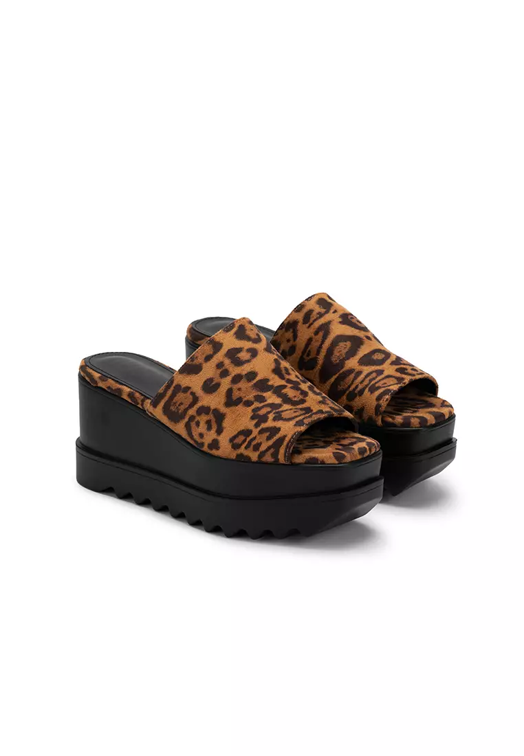 Buy nose LEOPARD PRINT WEDGE HEEL SLIDE 2025 Online ZALORA