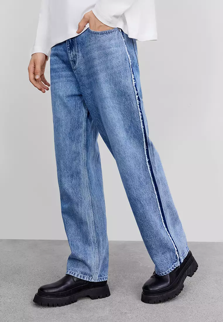 Raw Trim Straight Jeans