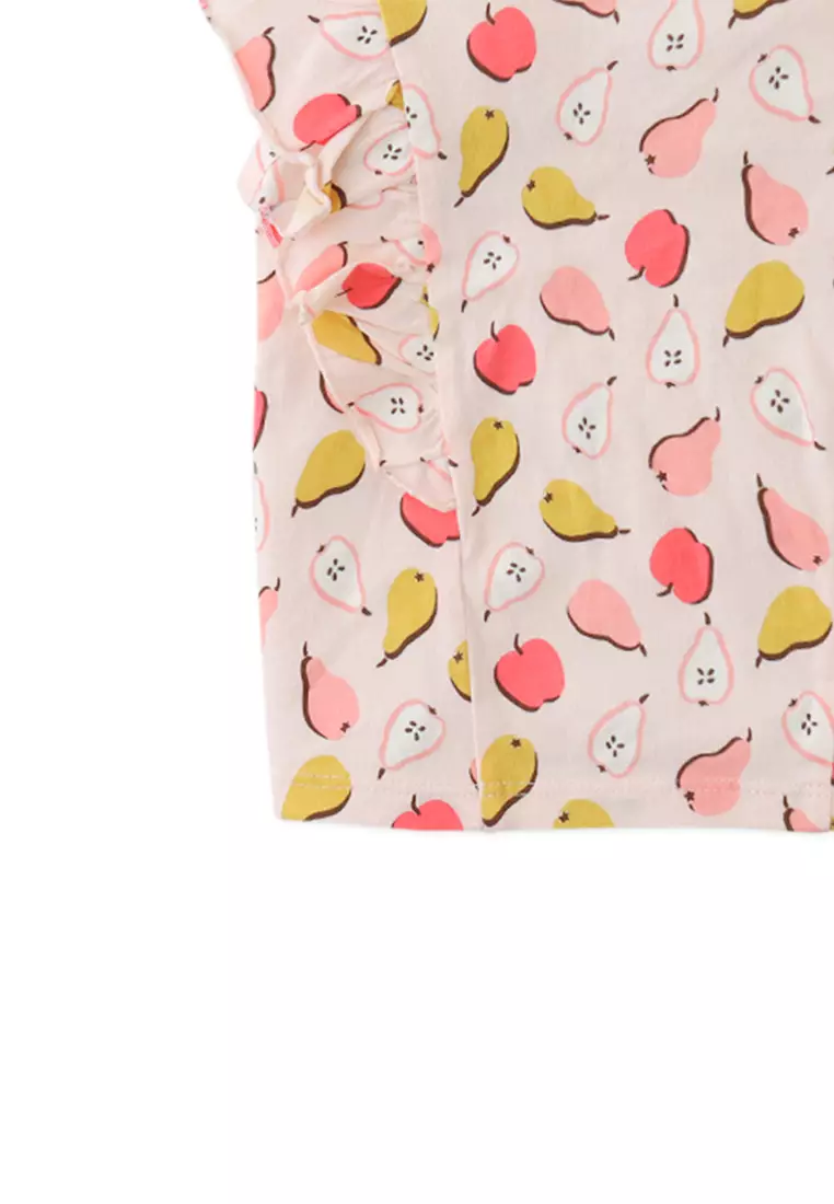 Missy All Over T-Shirt With Ruffle Sleeves