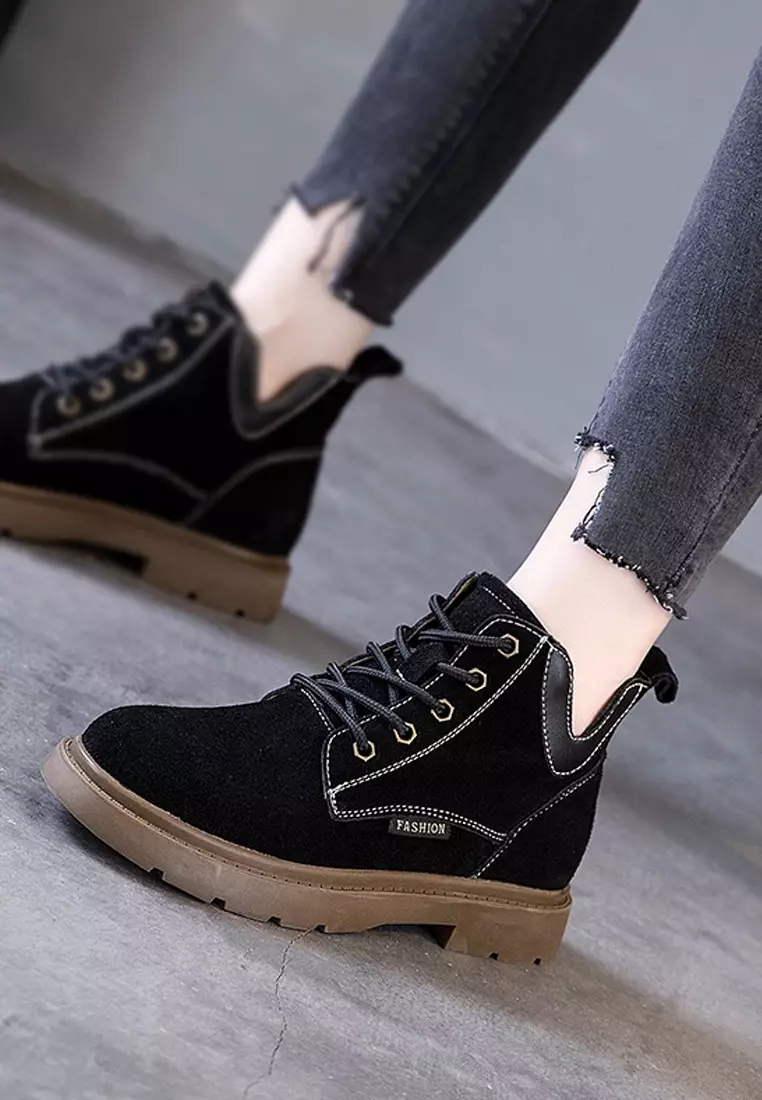 VANSA Stylish Nubuck Leather Martin Boot VSW-B301