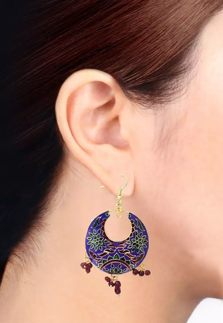 Aksesoris Wanita Lacquer Encarved Earring Anting Wanita Multicolour