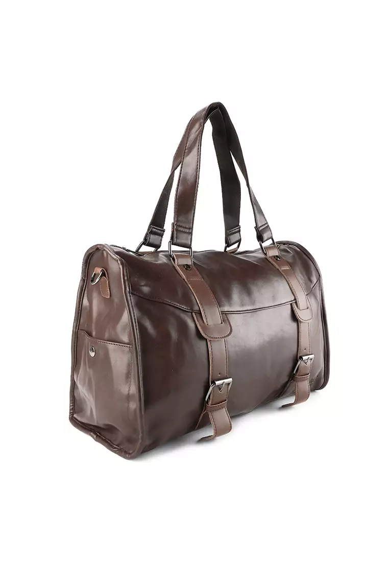 Distressed Leather Nomad Duffel Bag