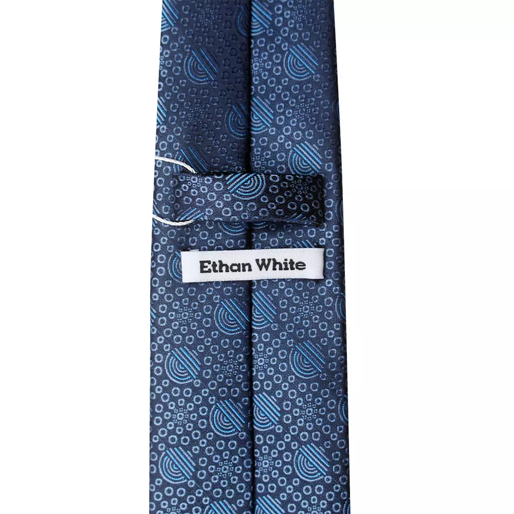 Dasi Ethan White Lunero Navy