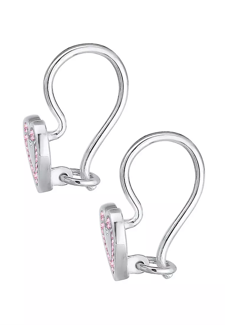 Anting Perhiasan Perak 925 Anak Heart Love Crystals