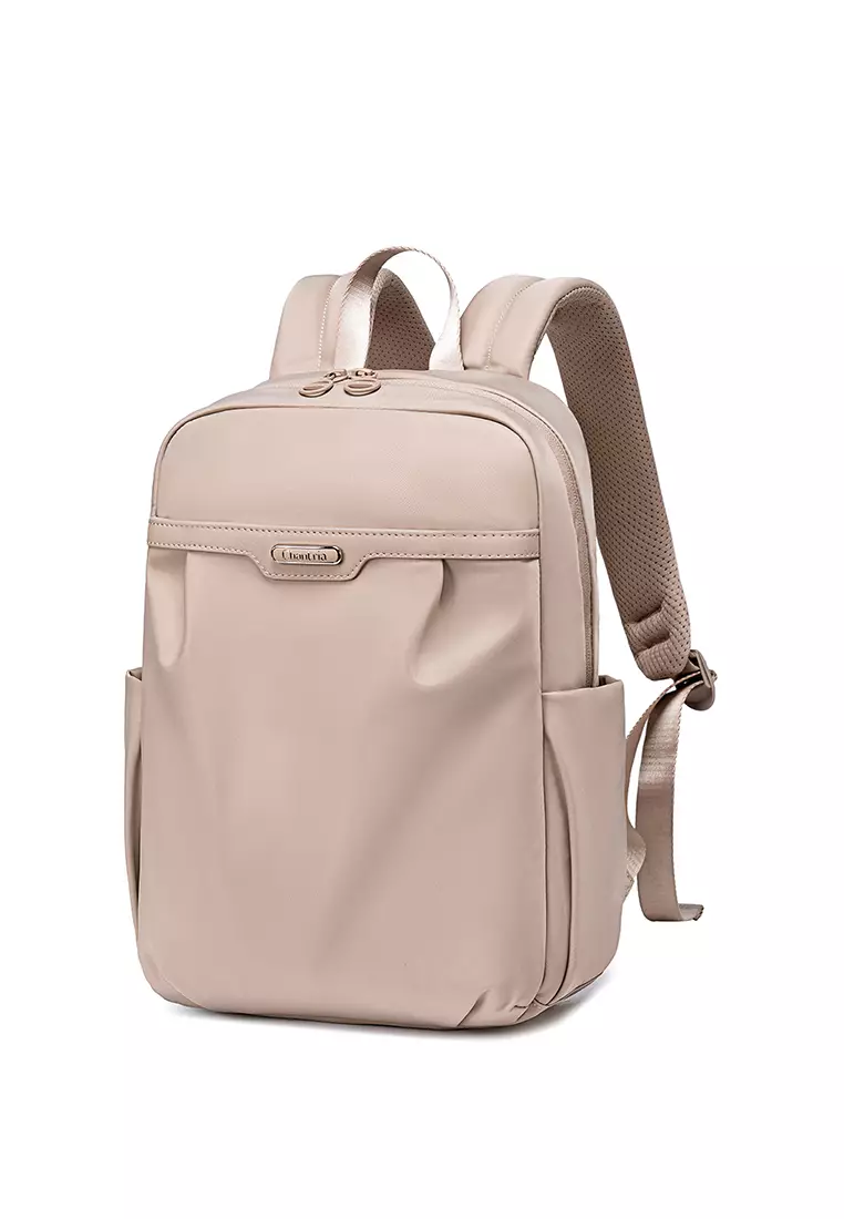 Solid Color 15.6'' Laptop Compartment Light Nylon Waterproof Knapsack Backpack For Women