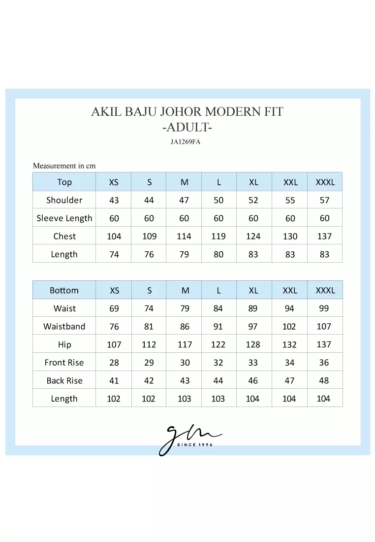 Gene Martino - Akil Baju Johor Modern Fit Sedondon – Adult 1269