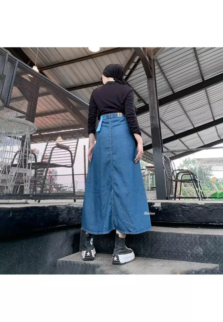 Highwaist Rok Slit Jeans Panjang 996 SEVENTY