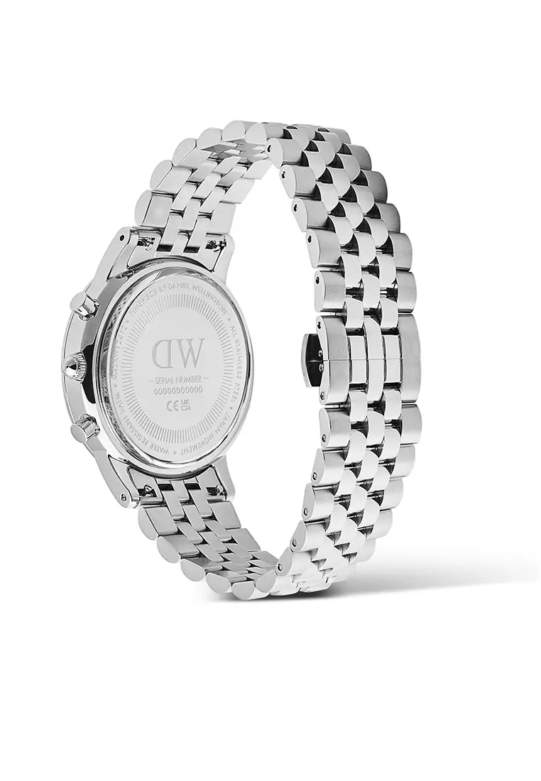 Iconic Chronogprah 42mm Arch 5-Link Onyx Panda Silver Men Watch stainless steel watch DW Official Authentic Original jam tanggan lelaki DW jam tangan