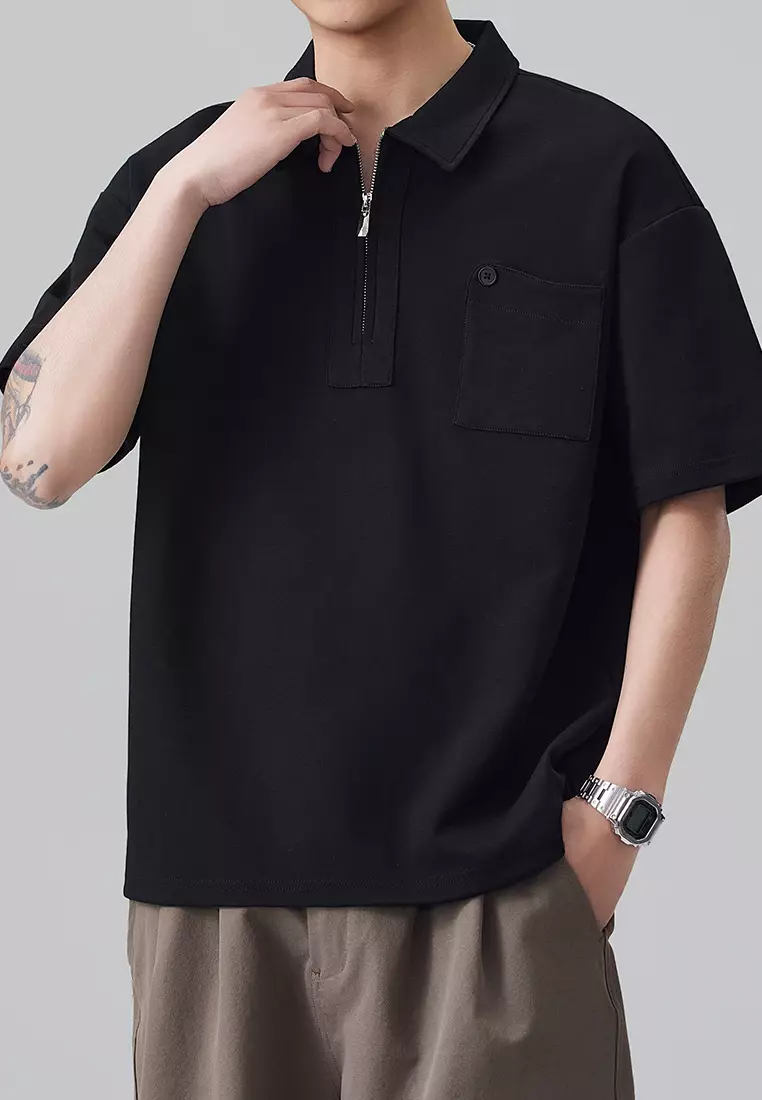 Half Zip Collar Polo Shirt AY-D8909
