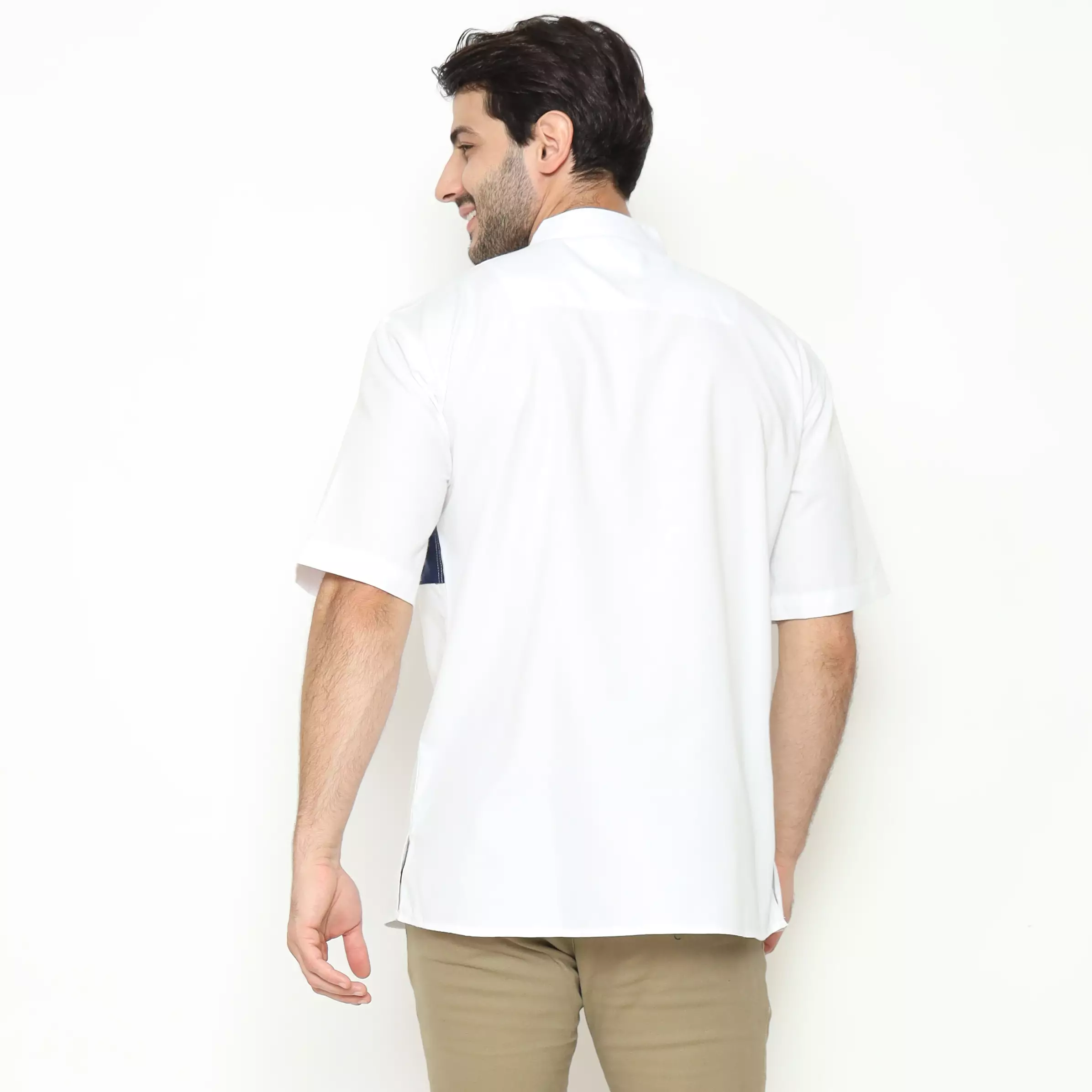 AMK Kemeja Koko Pria Lengan Pendek KK BB 001 S/s Cap 6 White