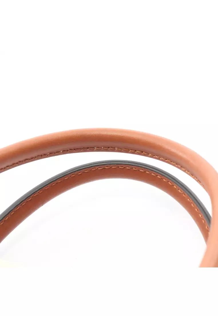 Pre-Loved Gucci Interlocking G Small Handbag tote bag canvas leather off white Brown multicolor 2WAY