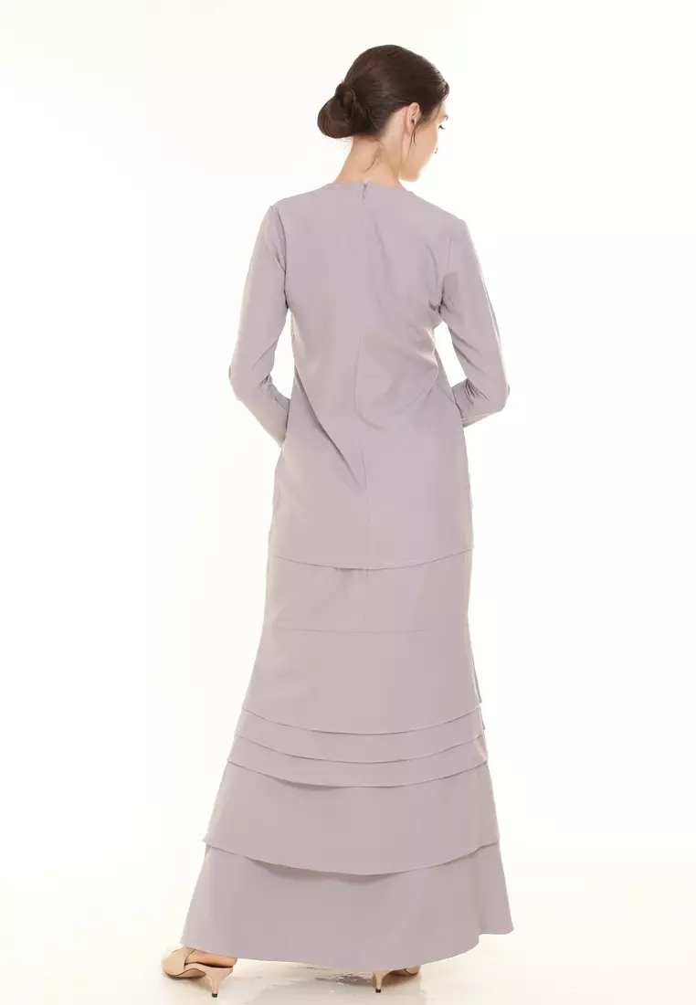 Isabella Multi Layer Kurung Modern in Silver Grey