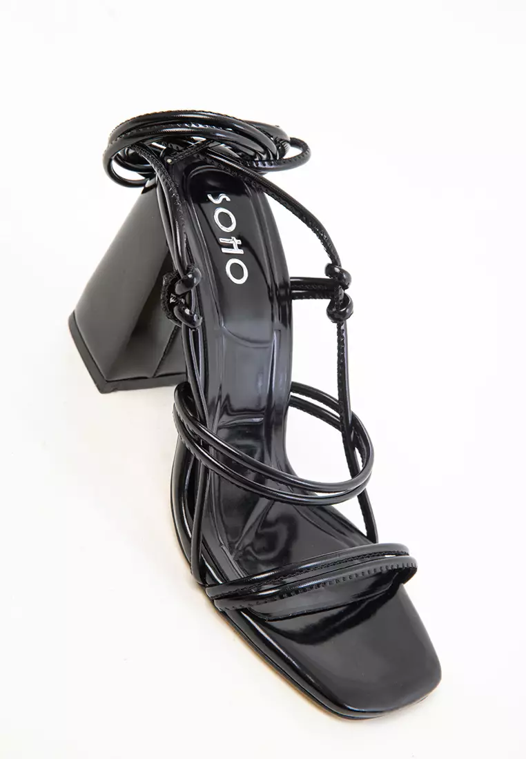 Black Patent Leather Women's Classic Heeled Shoes 20363