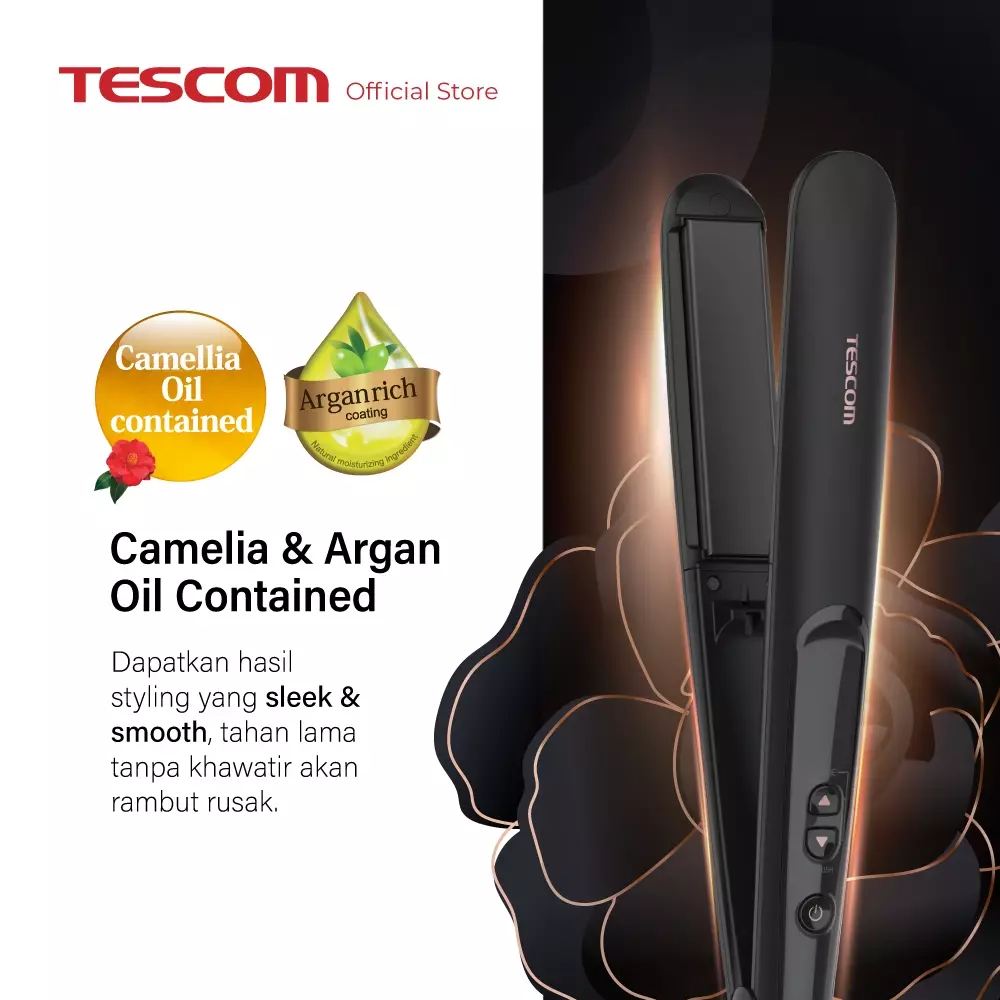 Tescom Gloss Pro Argan Straightener / Catokan Pelurus Rambut TS550ID