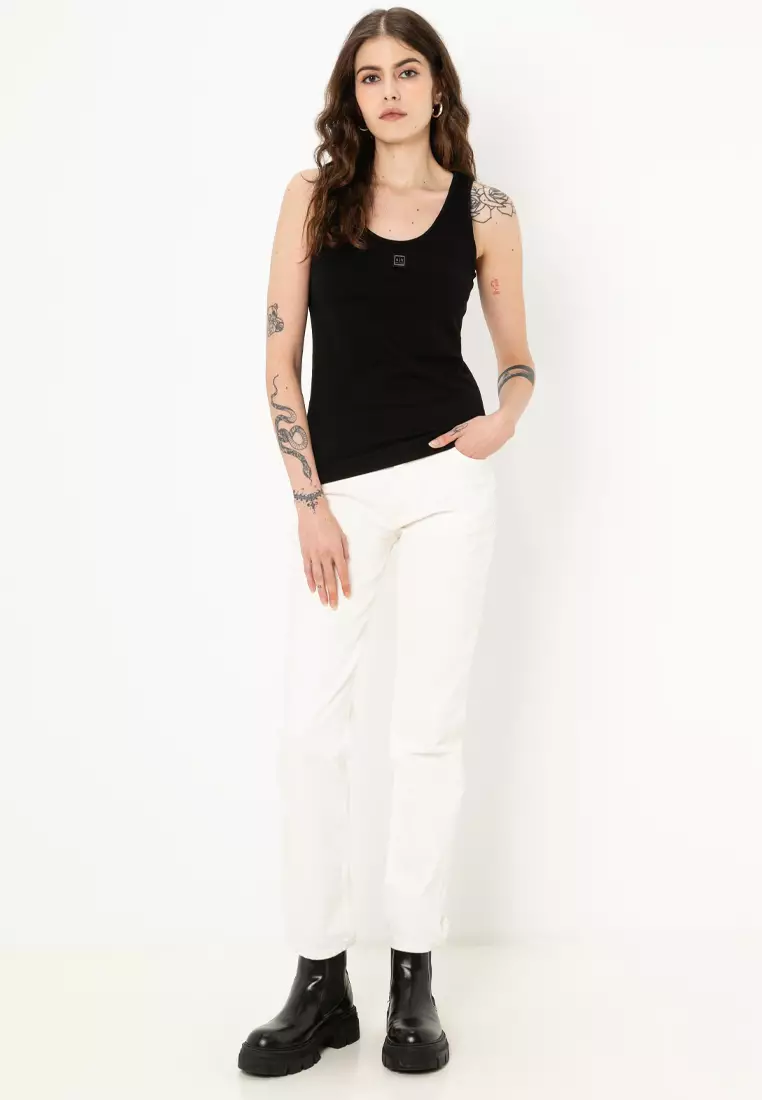 Logo Plaque Jersey Tank Top