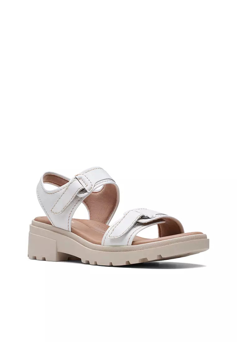 Clarks white sandals for women on sale