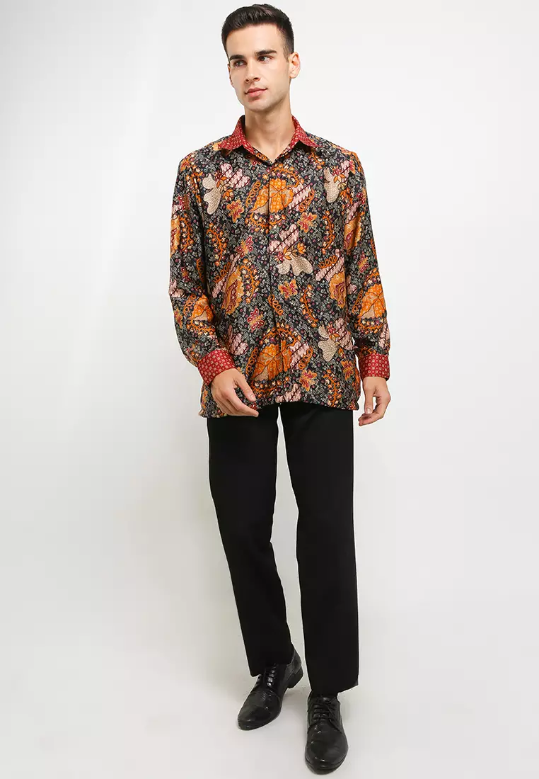 Daffa Shirt Kemeja Batik Semi Sutra Furing Lengan Panjang