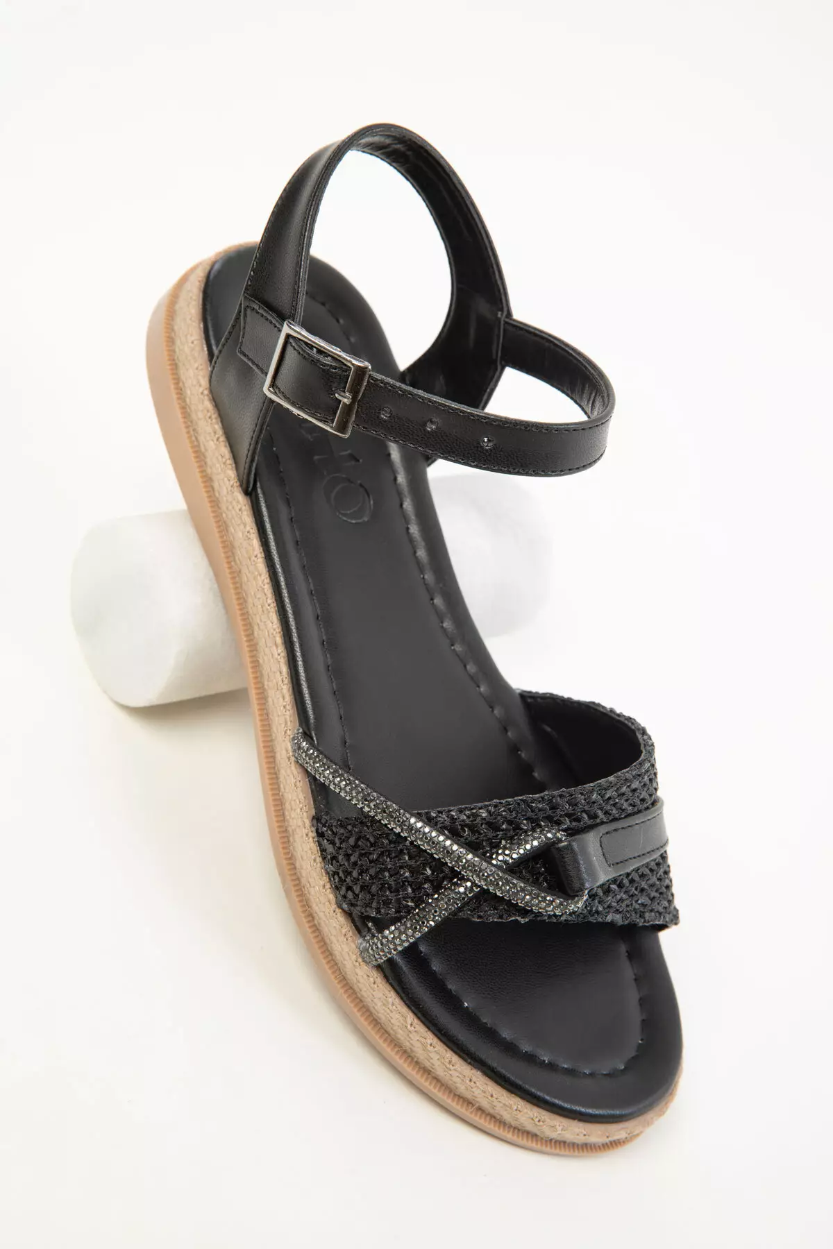 Black-Wicker Women's Sandals 20393