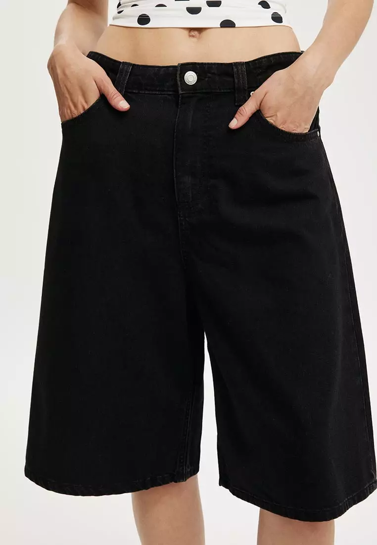 Lyocell Wide Denim Jorts