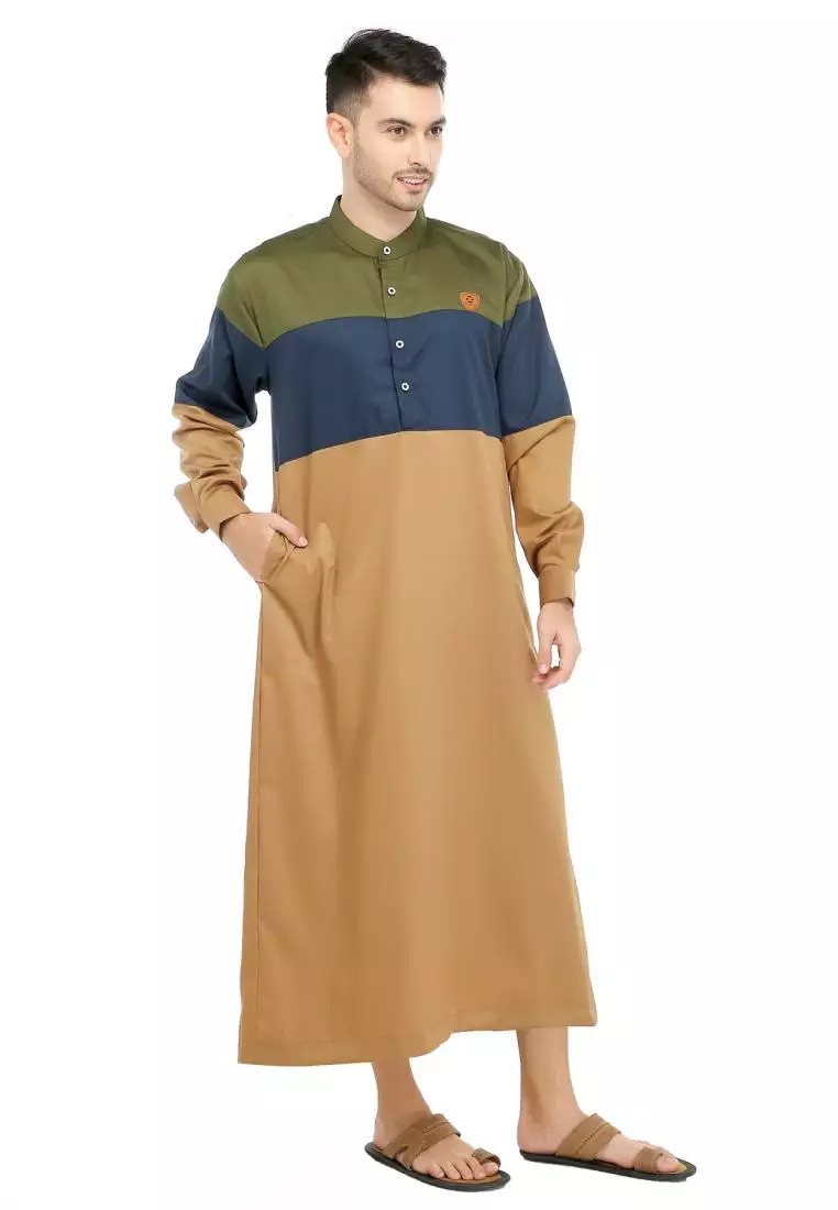 Jubah Gamis Muslim Pria Arsyad - Coklat