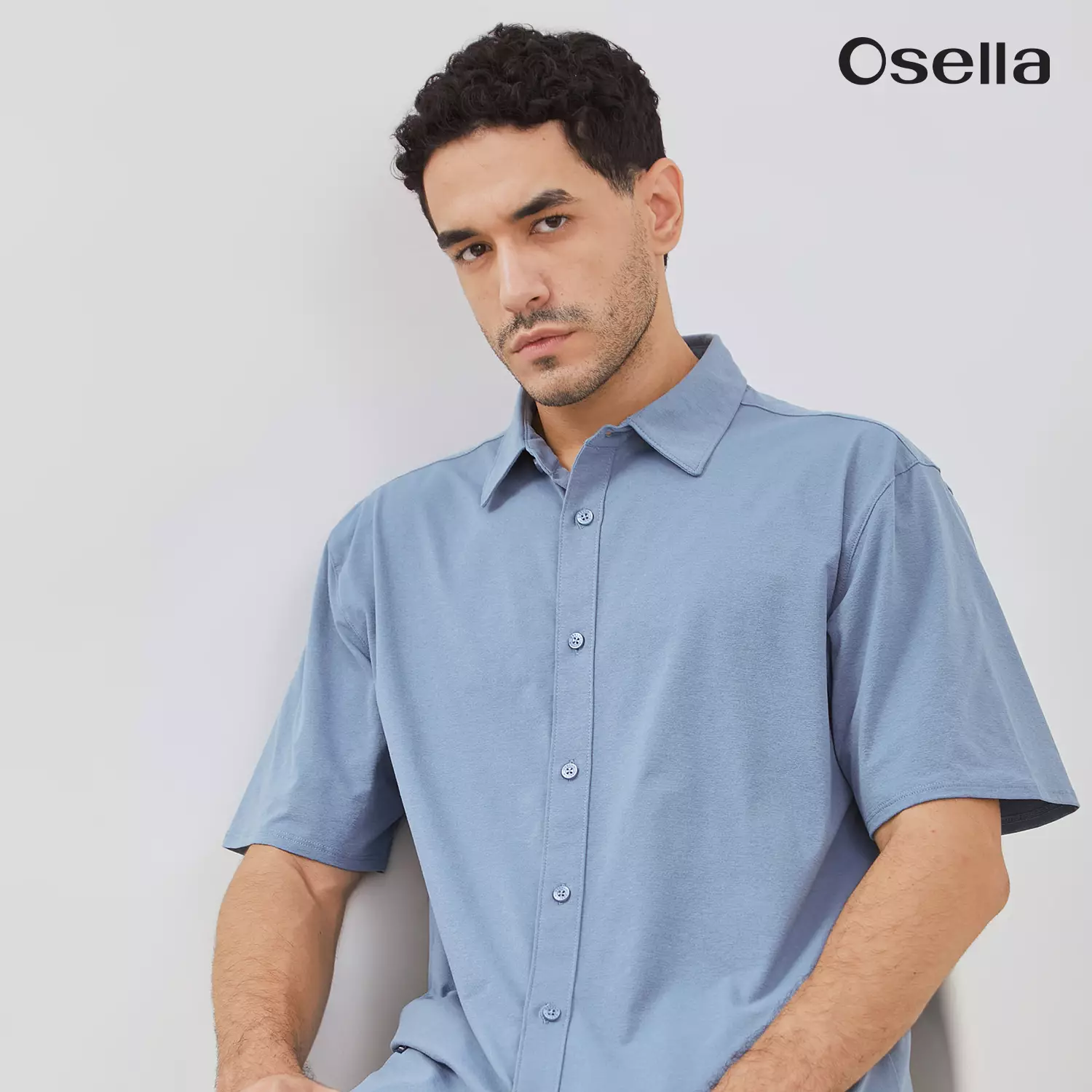 Osella UltraSoft Cool-Touch Short Sleeve Shirt 2032500836 | Atasan Kemeja Lengan Pendek Laki Laki