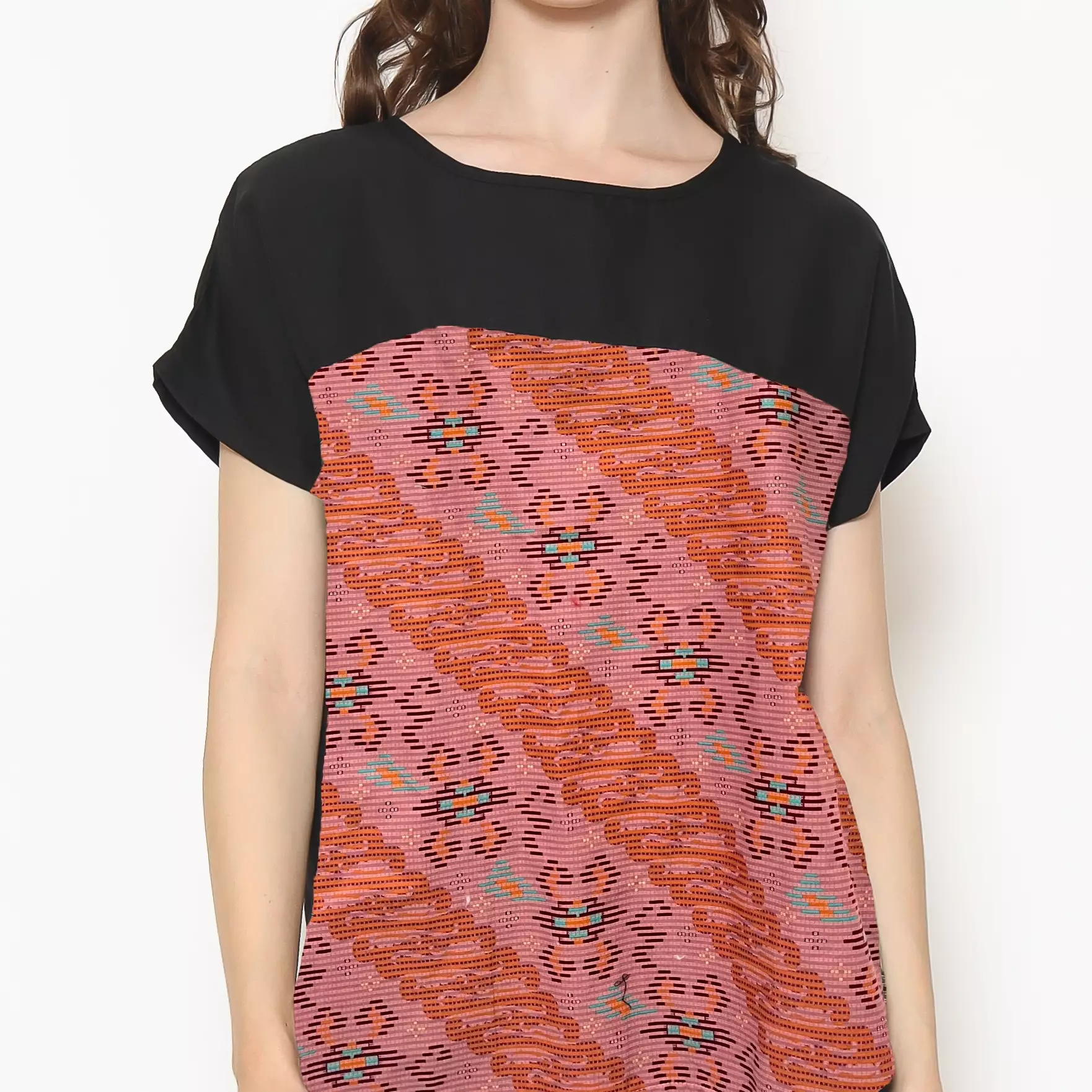 Blouse Batik Wanita - Bhatara Batik Forever - Atasan Batik Modern Lengan Pendek