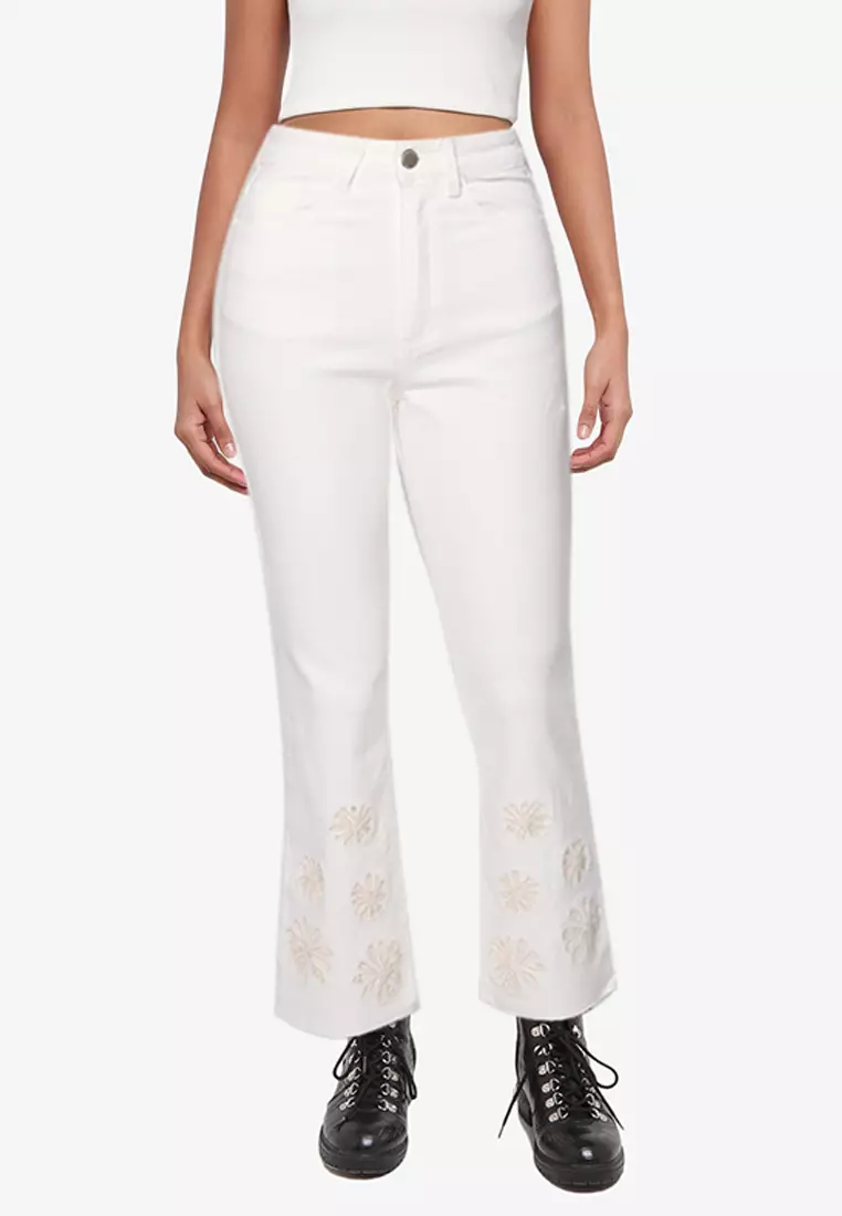 Free people sale white flare jeans