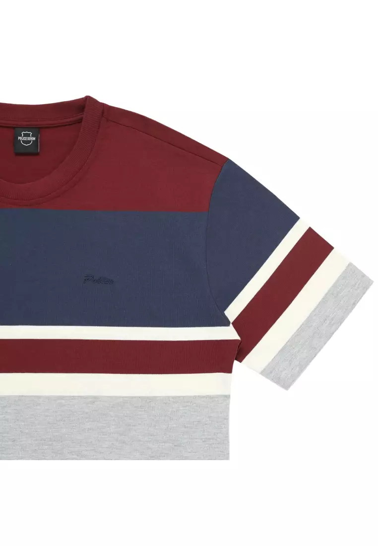 POLICE T-Shirt Salur Bordir Cotton Premium Pria