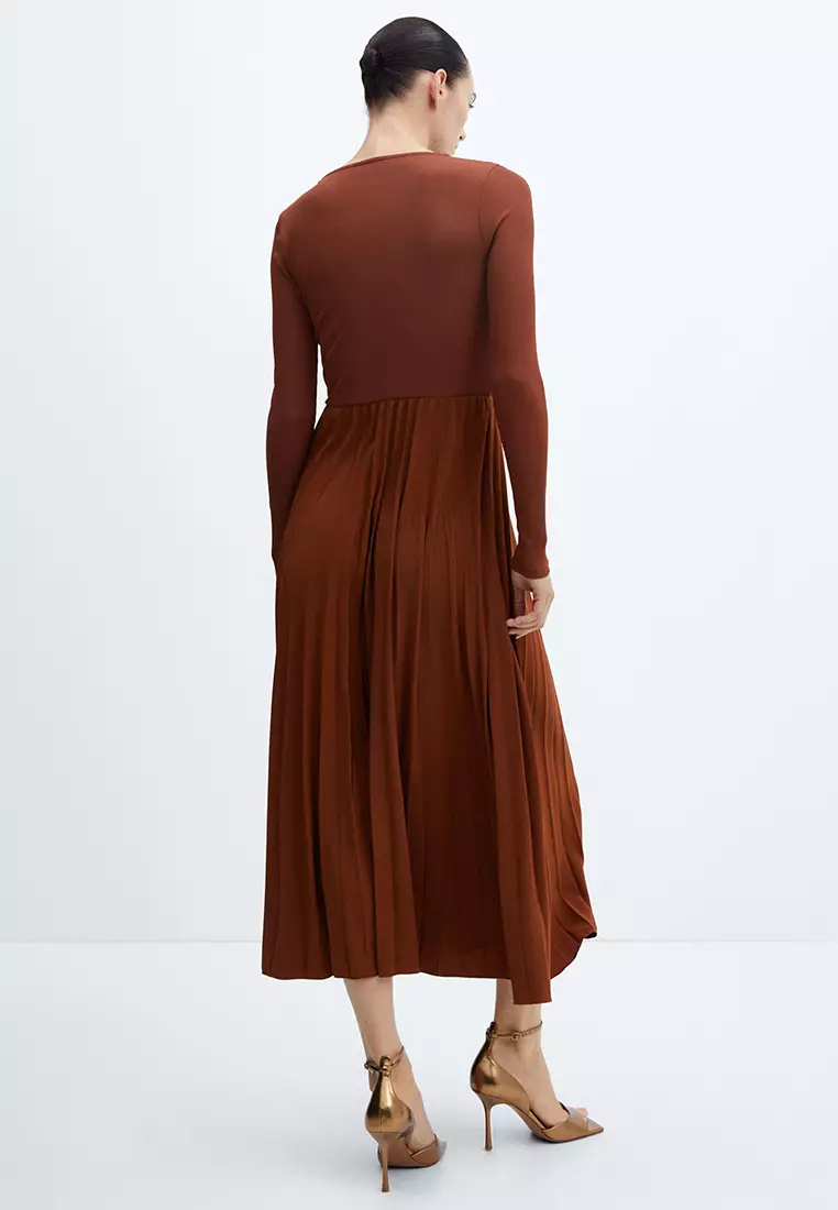 線上選購Mango Pleated Hem Dress | ZALORA 台灣