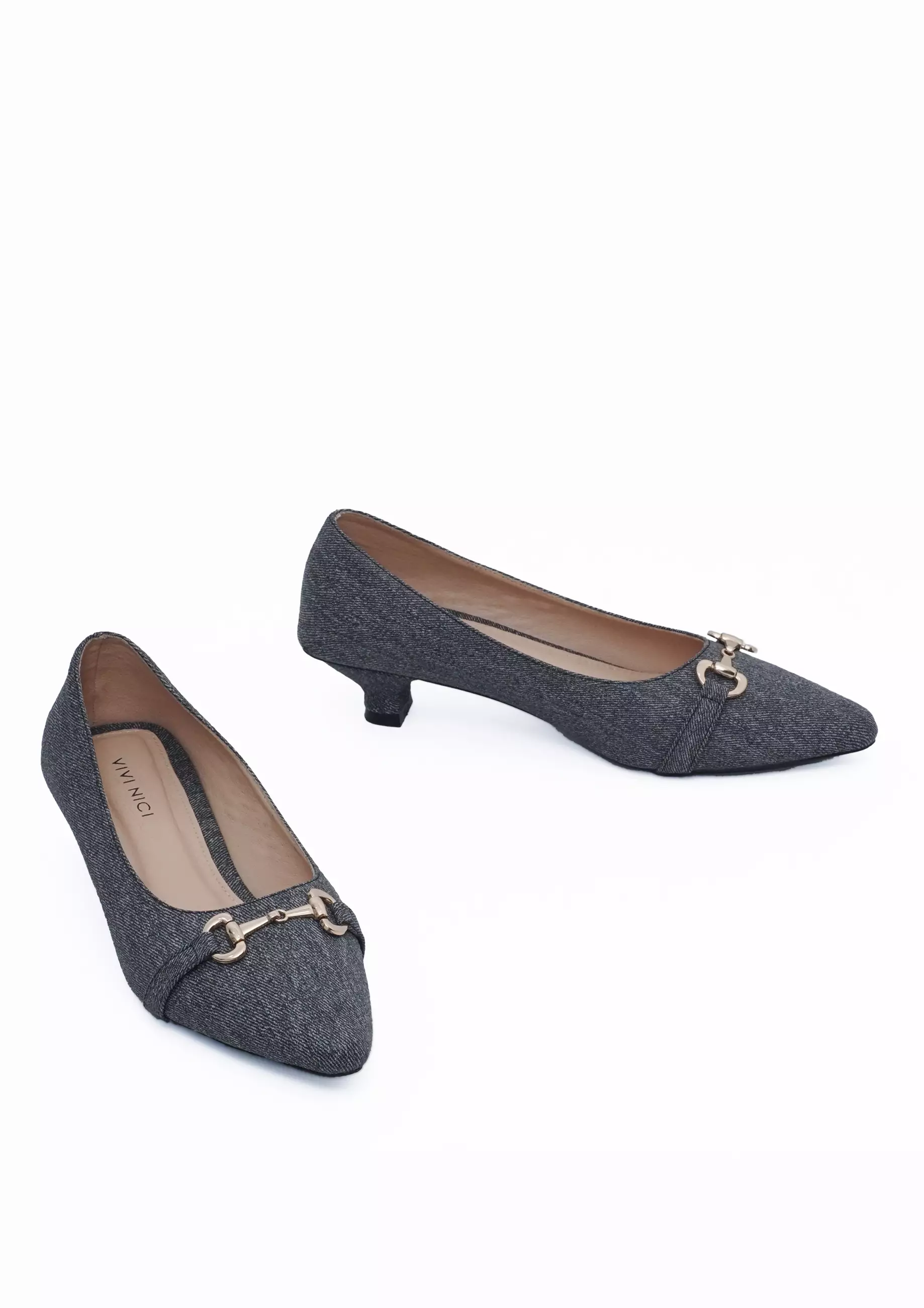 VIVI NICI - Marion Sepatu Wanita Hak 3 cm Grey Flannel