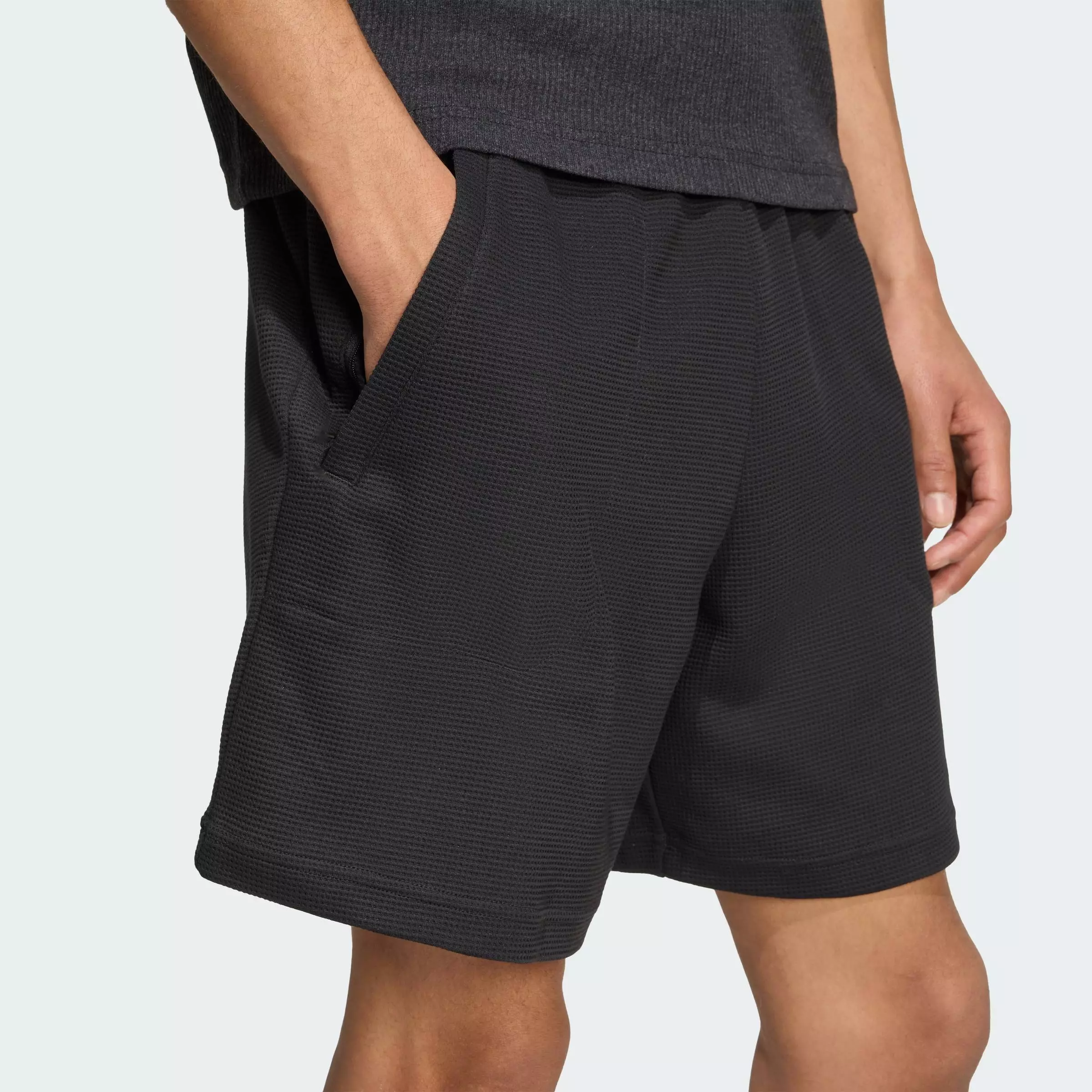 Lifestyle Essentials Trefoil Waffle Shorts Men Black KA7764