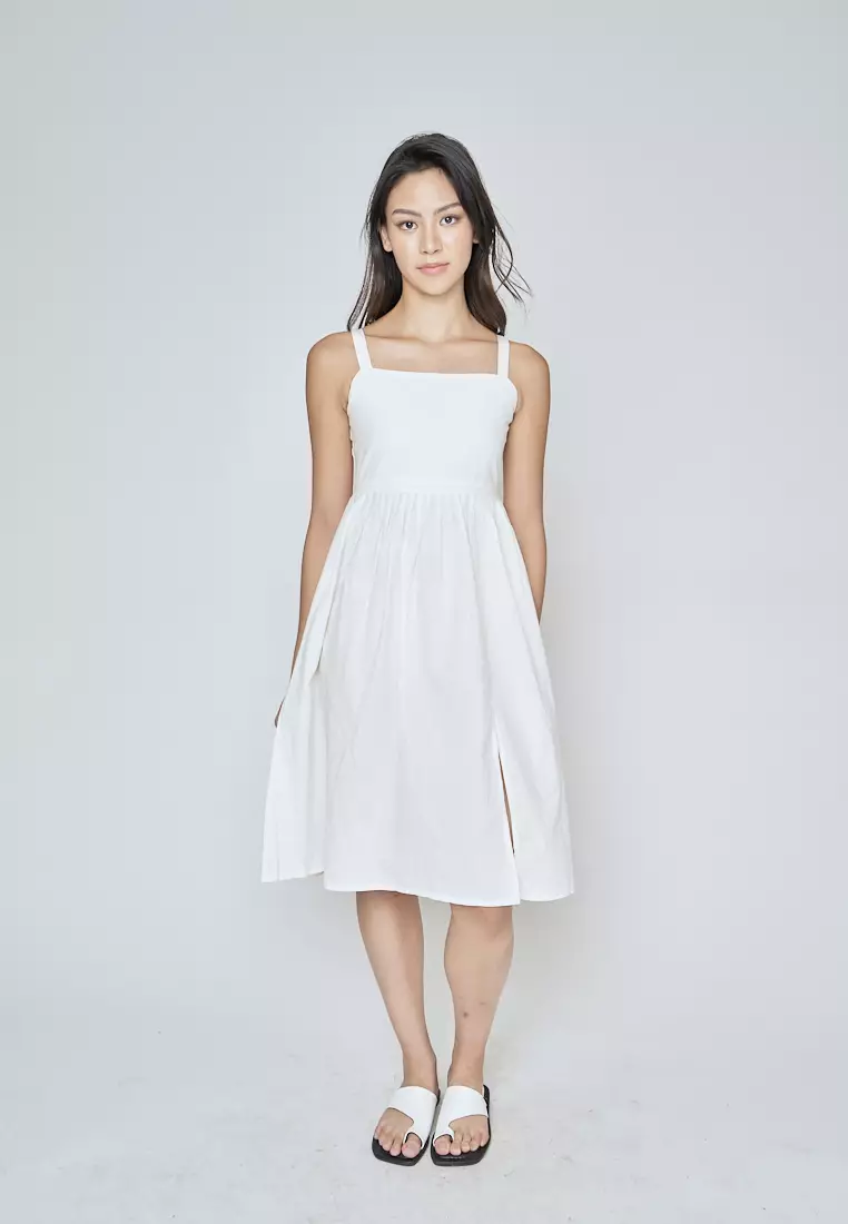 White hot sale sleeveless sundress