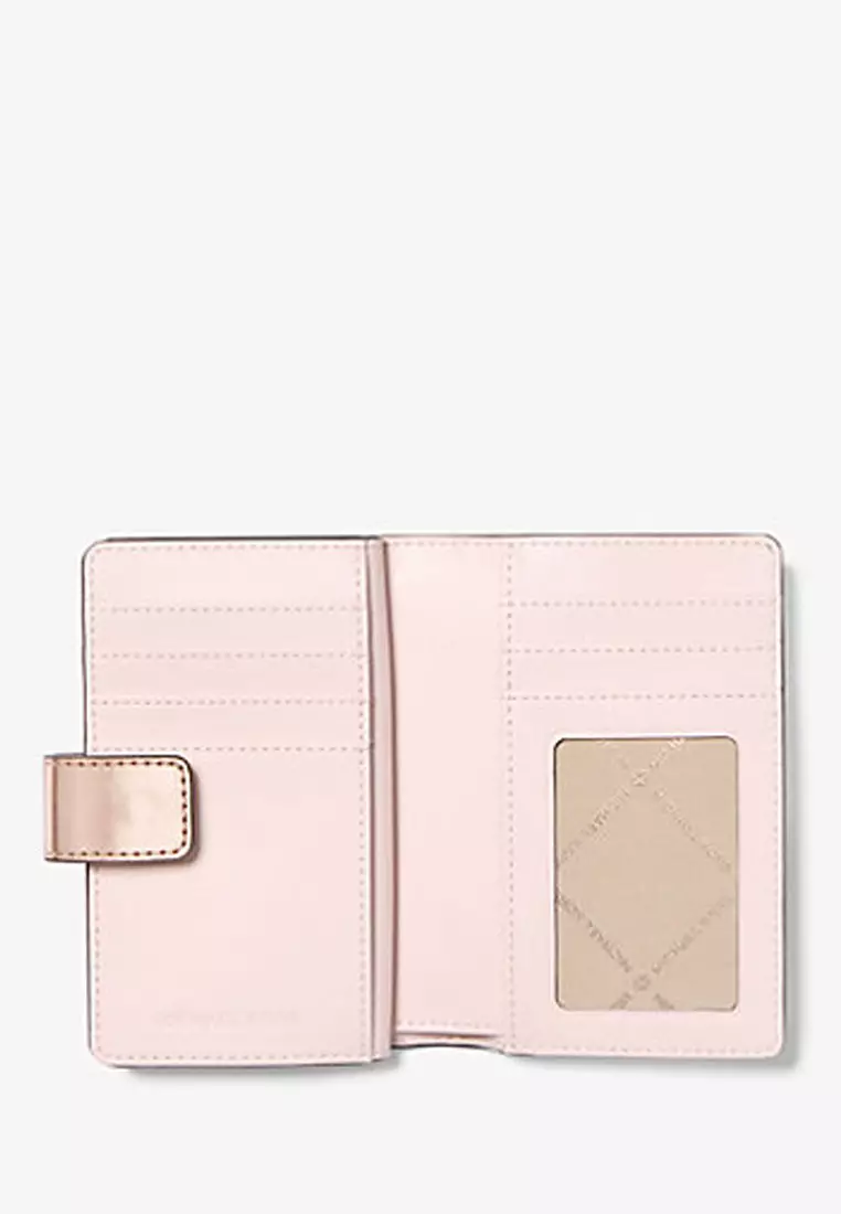 Jet Set Medium Metallic Logo Wallet