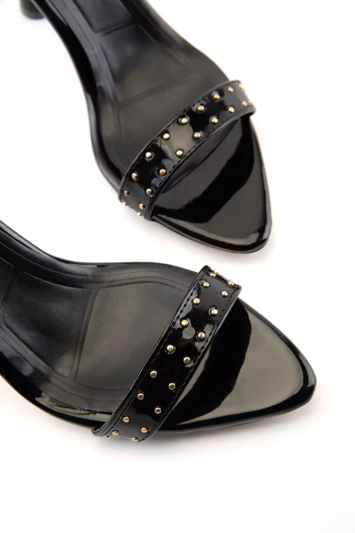 Black Patent Leather Women'S Classic Heeled Shoes 21360