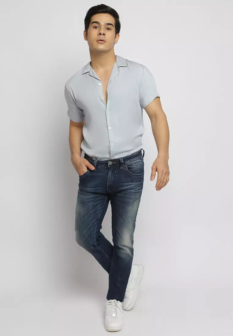 Cuban Light Grey Casual Shirt