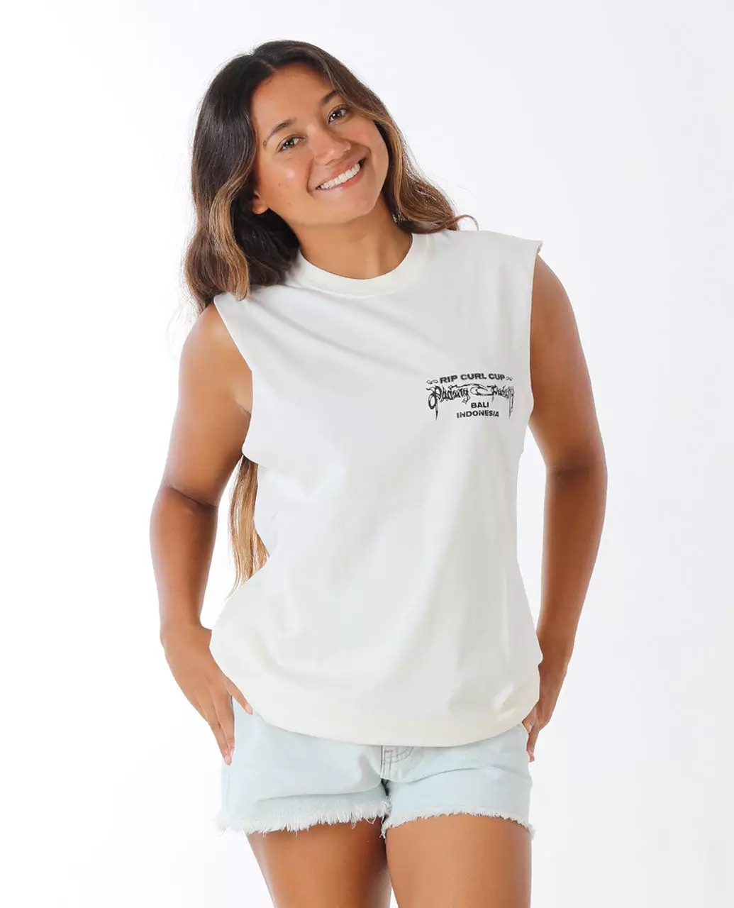 Rip Curl Unisex Padang Padang 25 Muscle Tee - Bone