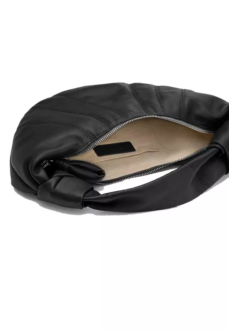 Mini Fortune Croissant Bag Soft Nappa Leather Black BG0125LL095