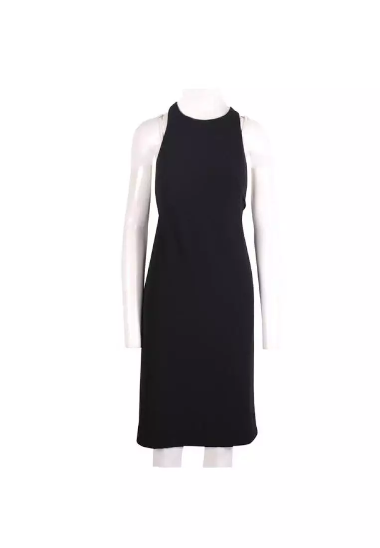 zara black halterneck dress